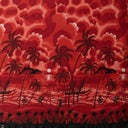 Polyester Peachskin Fabric Island Sunset Over Ocean
