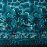 Polyester Peachskin Fabric Island Sunset Over Ocean