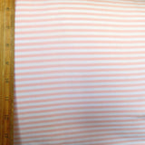 Cotton Lycra Knit Peach and White 1/8" Stripe
