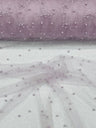 Pearl Glitter Studded Mesh Polyester Fabric - Pearl Studded Mesh, 58" Wide (1 Yard)