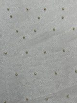Pearl Glitter Studded Mesh Polyester Fabric - Pearl Studded Mesh, 58" Wide (1 Yard)