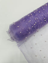 Pearl Glitter Studded Mesh Polyester Fabric - Pearl Studded Mesh, 58" Wide (1 Yard)