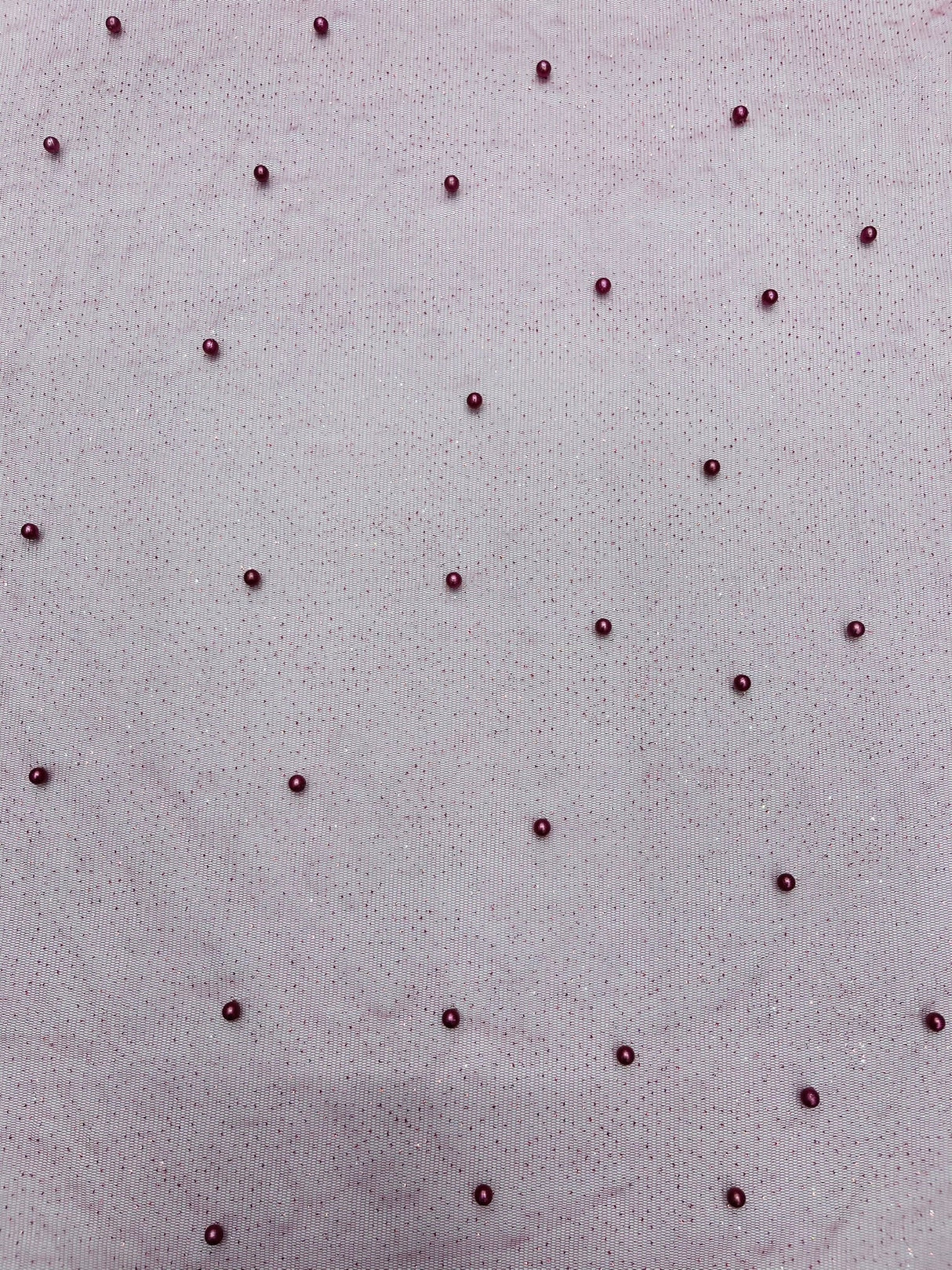 Pearl Glitter Studded Mesh Polyester Fabric - Pearl Studded Mesh, 58" Wide (1 Yard)