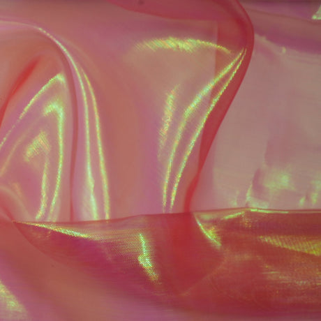 Pastel Iridescent Organza Polyester Nylon Fabric - Pastel Iridescent, Sheer, 58" Width (1 Yard)