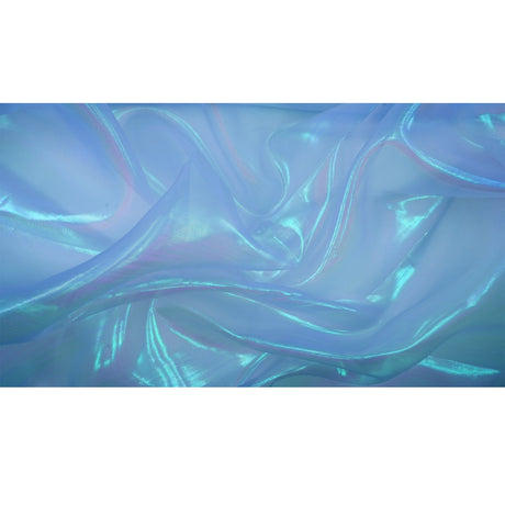 Pastel Iridescent Organza Polyester Nylon Fabric - Pastel Iridescent, Sheer, 58" Width (1 Yard)