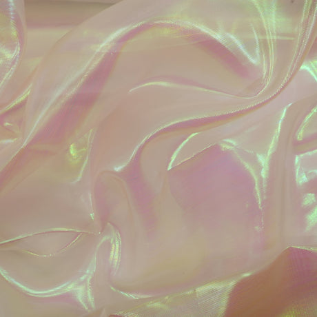 Pastel Iridescent Organza Polyester Nylon Fabric - Pastel Iridescent, Sheer, 58" Width (1 Yard)