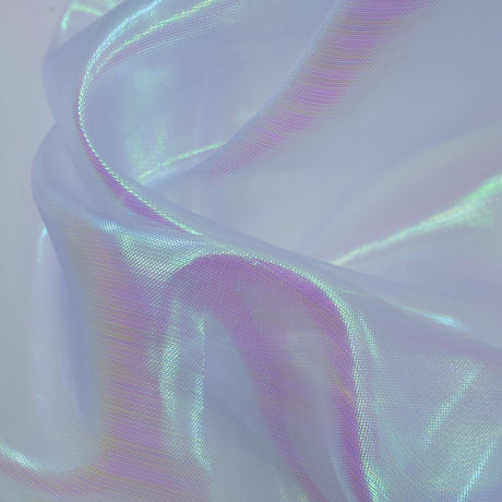 Pastel Iridescent Organza Polyester Nylon Fabric - Pastel Iridescent, Sheer, 58" Width (1 Yard)