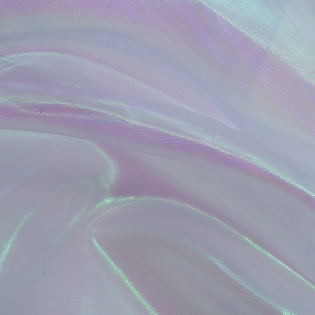 Pastel Iridescent Organza Polyester Nylon Fabric - Pastel Iridescent, Sheer, 58" Width (1 Yard)