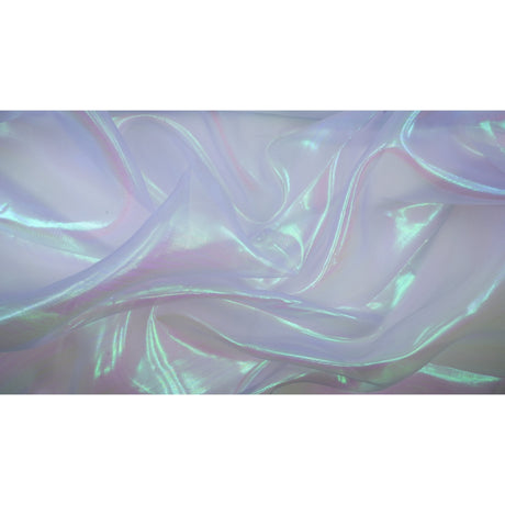 Pastel Iridescent Organza Polyester Nylon Fabric - Pastel Iridescent, Sheer, 58" Width (1 Yard)