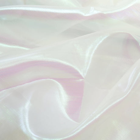 Pastel Iridescent Organza Polyester Nylon Fabric - Pastel Iridescent, Sheer, 58" Width (1 Yard)