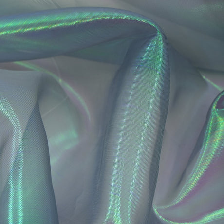 Pastel Iridescent Organza Polyester Nylon Fabric - Pastel Iridescent, Sheer, 58" Width (1 Yard)