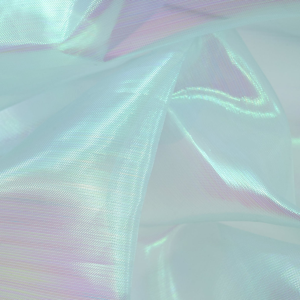 Pastel Iridescent Organza Polyester Nylon Fabric - Pastel Iridescent, Sheer, 58" Width (1 Yard)