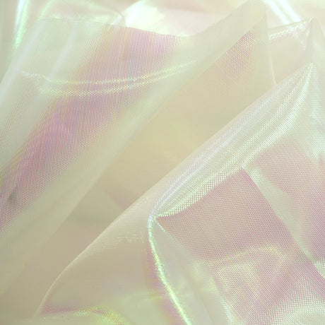 Pastel Iridescent Organza Polyester Nylon Fabric - Pastel Iridescent, Sheer, 58" Width (1 Yard)