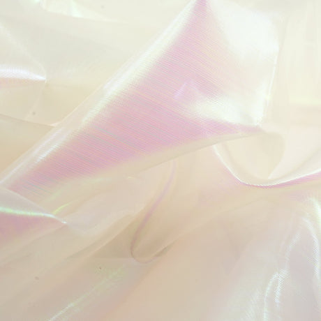 Pastel Iridescent Organza Polyester Nylon Fabric - Pastel Iridescent, Sheer, 58" Width (1 Yard)