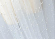 Very Soft Tulle With Pearls Polyester Fabric - Sheer Beaded Tulle, 52" Width (1 Yard)