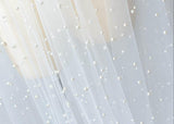 Very Soft Tulle With Pearls Polyester Fabric - Sheer Beaded Tulle, 52" Width (1 Yard)
