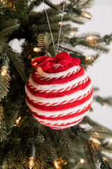 4” Peppermint Stripe Ball Ornament