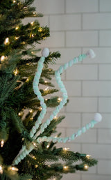 25 Inch Mini Cottonball Peppermint Christmas Spray - Green/White