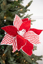 22” x 12" Red and White Poinsettia Stem