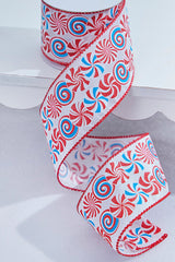 2.5" x 10 Yard Candy Swirl Wired Ribbon