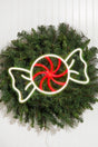 10.6" Peppermint Round Candy Lit Neon Sign