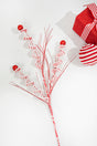 31" Red and White Peppermint Spray