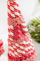 Red & White Clay Dough Candy Tree - Set Of 2
