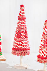 Red & White Clay Dough Candy Tree - Set Of 2