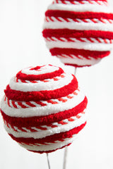 24” Red/White Peppermint Ball Spray