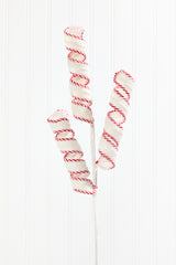 26 Inch Peppermint Edge Curly Spray Christmas Candy Cane Decor