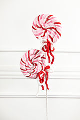 Chenille Glitter Lollipop Spray 21 Inch Red Pink White Decor