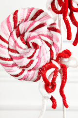 21" Chenille Glitter Lollipop Spray - Red/Pink/White