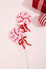 Chenille Glitter Lollipop Spray 21 Inch Red Pink White Decor