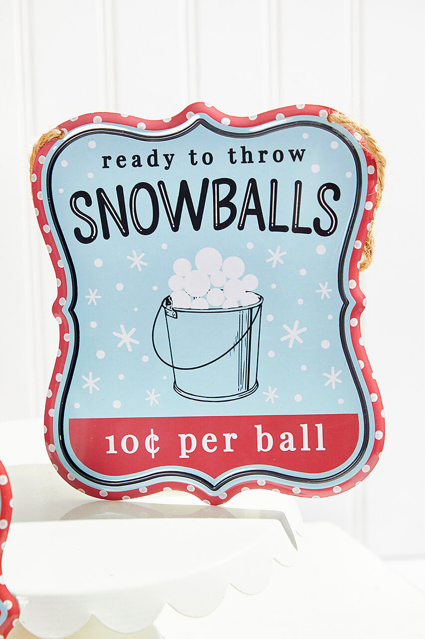 7"x 6" Assorted Embossed Winter Sign