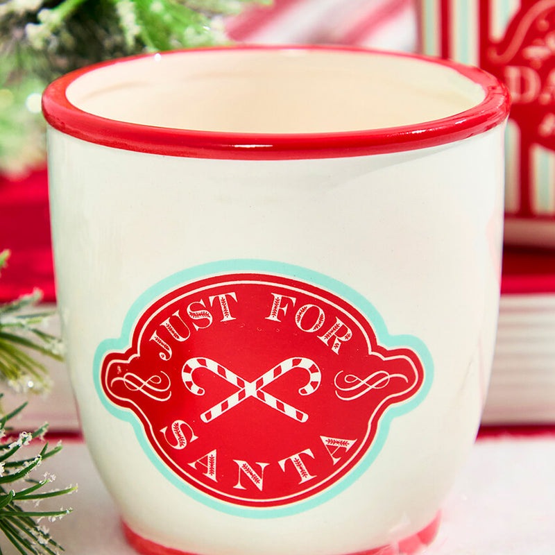 3.5" "Just For Santa" Ceramic Cup