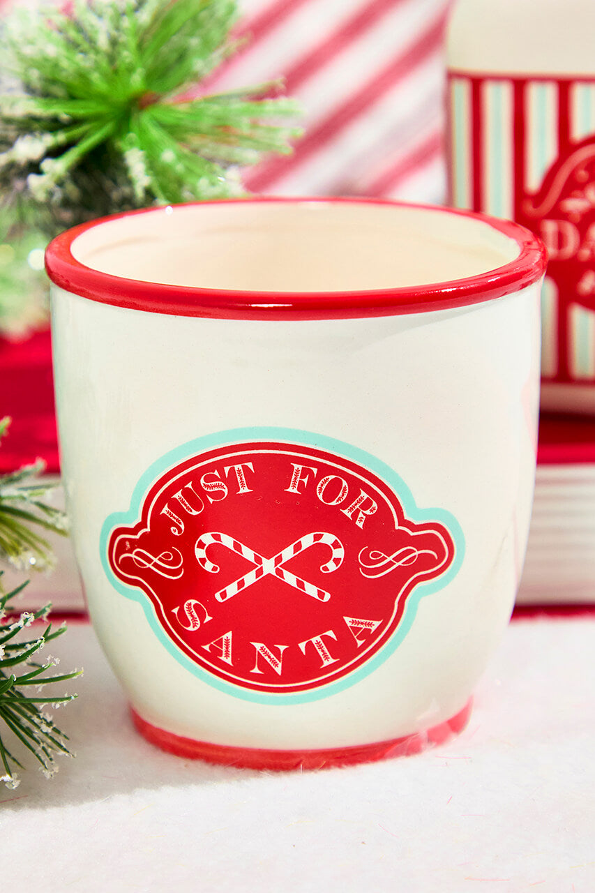 3.5" "Just For Santa" Ceramic Cup