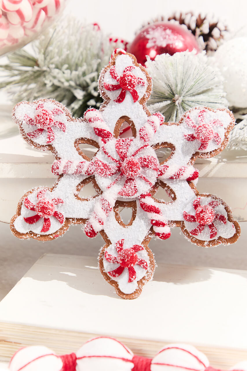 8" Felt Sugar/Spice Snowflake