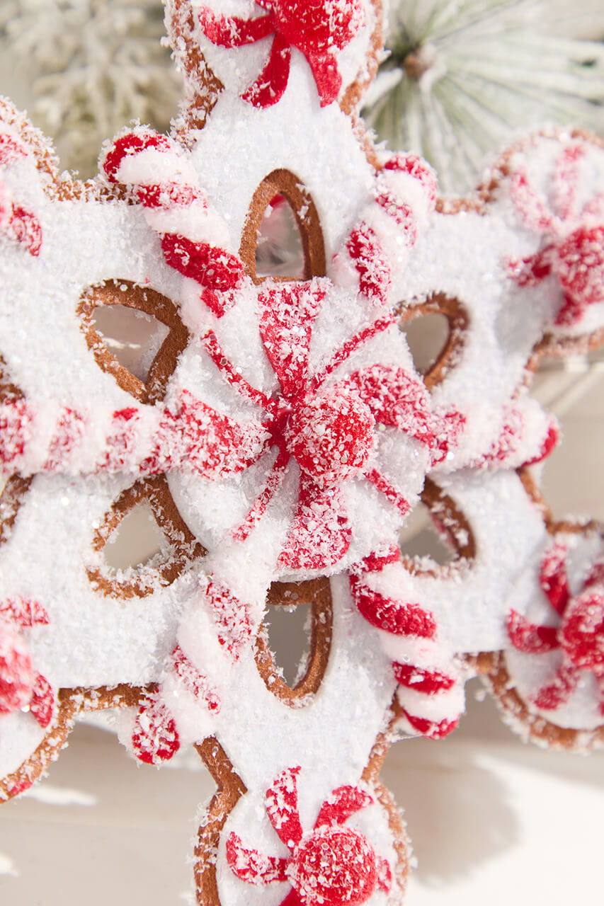 8" Felt Sugar/Spice Snowflake