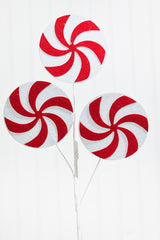 20” Red and White Peppermint Swirl Stem