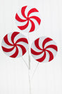 20” Red and White Peppermint Swirl Stem