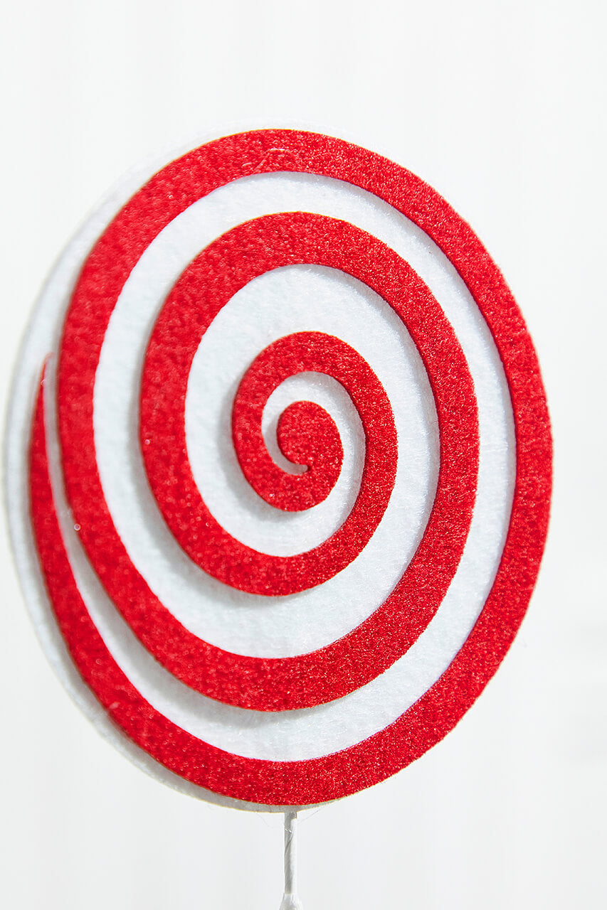 20” Red and White Swirl Candy Stem