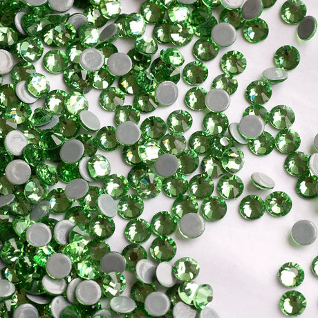 Peridot Flat Back Rhinestone Fabric - Peridot, Loose Rhinestones, 2MM /6SS, 3MM /10SS, 4MM /16SS, 5MM /20SS, 6MM /30SS (1 Bag)