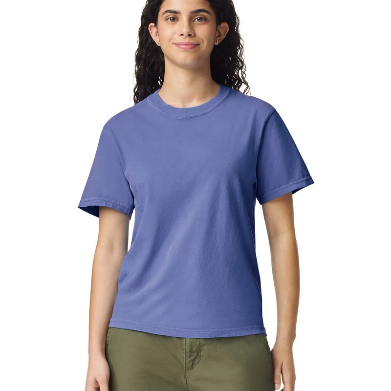 Comfort Colors 1717 Adult Tee Cotton Fabric - Periwinkle, 4.5 Oz/Yd², 90% Ring Spun Cotton / 10% Polyester (1 Unit)