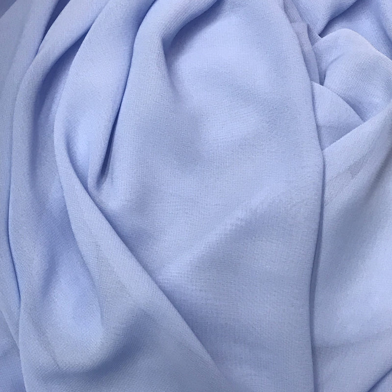 Coppen Blue Polyester Chiffon Fabric - Blue, Very Light Sheer, 59"-60" Wide (1 Yard)