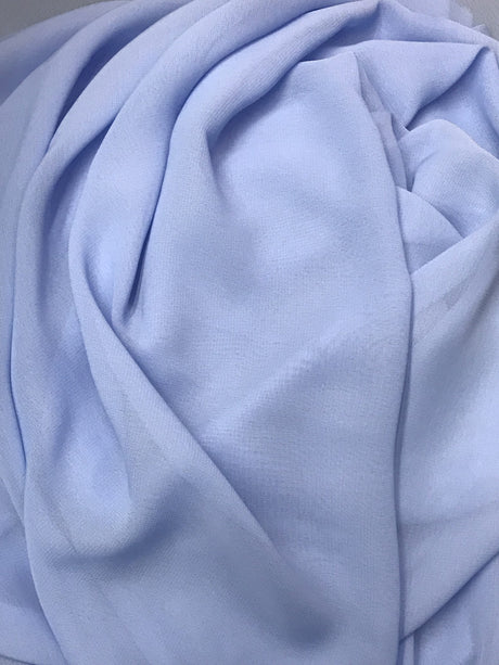 Coppen Blue Polyester Chiffon Fabric - Blue, Very Light Sheer, 59"-60" Wide (1 Yard)