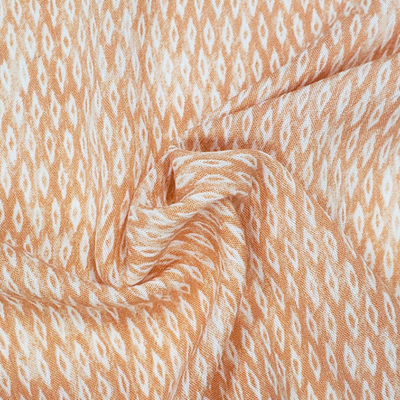 1 Yard Persimmon Rayon Crinkle Fabric 50/52" Wide Lightweight Crepon Textile for Fashion & Sewing Projects