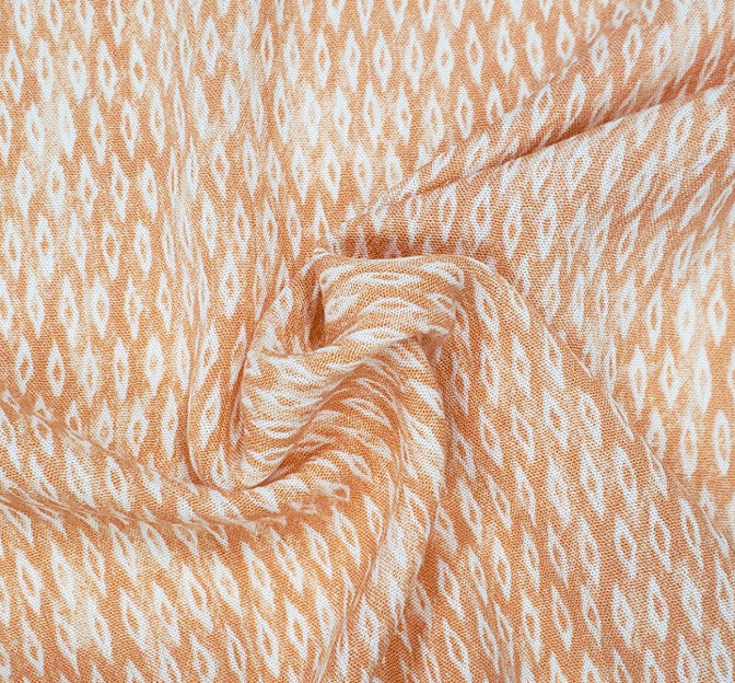 Rayon Crinkle 1D1375 Rayon Fabric - Persimmon, 50/52" Width (1 Yard)