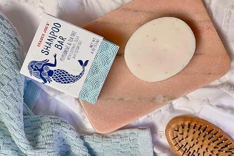 Trader Joe’s Peppermint & Tea Tree Shampoo Bar | Green-Flecked Appearance | 4 Oz