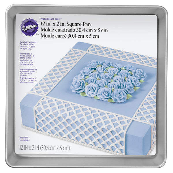 Wilton Performance Pans Aluminum Square Cake and Brownie Pan, 12-Inch 12x12x2"