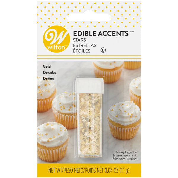Wilton Edible Gold Glitter Star Sprinkles – 0.04 oz.
